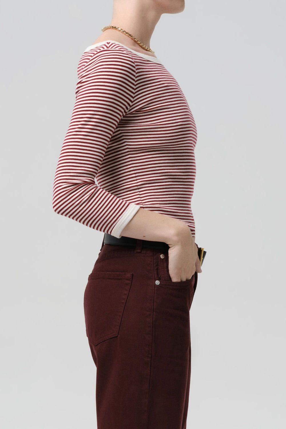 BOAT NECK SLIM TEE
