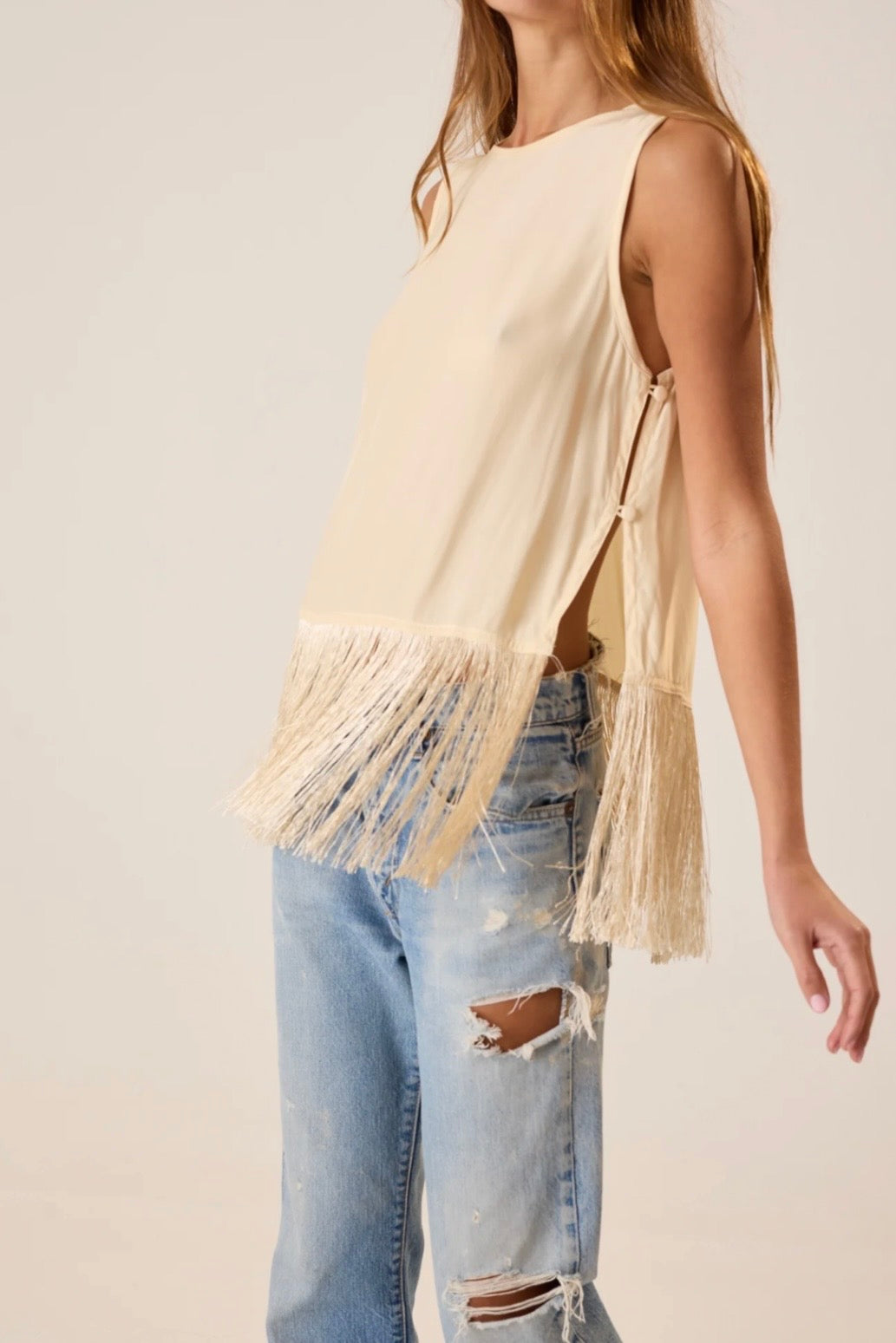 JESSIE FRINGE SILK TOP