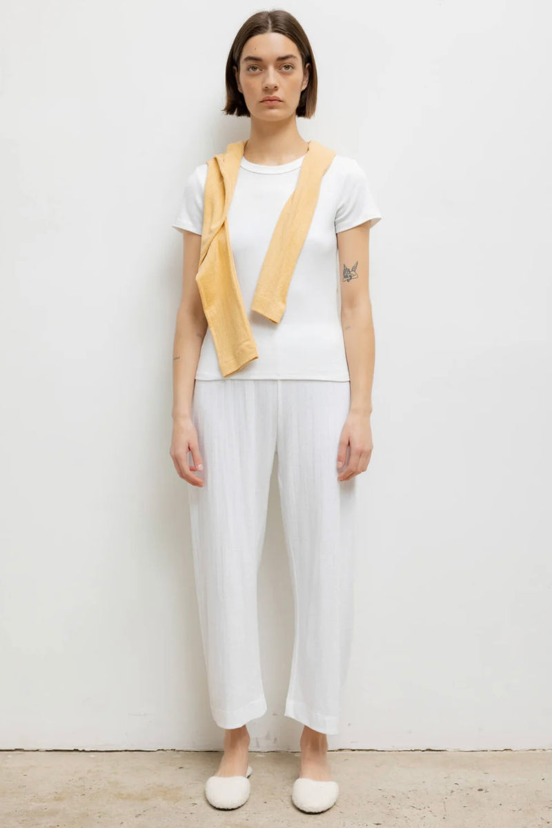 POINTELLE CROP WIDE LEG PANT