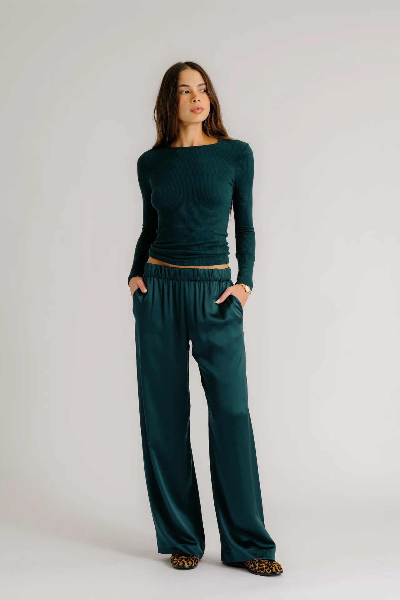 BRYNN WIDE LEG SILK PANT