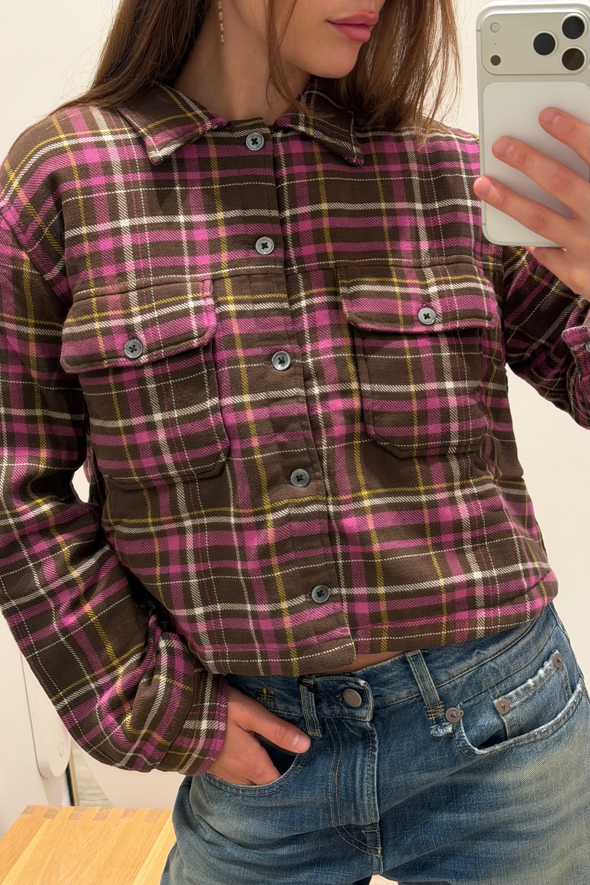 PADDED CROPPED SHIRT JACKET