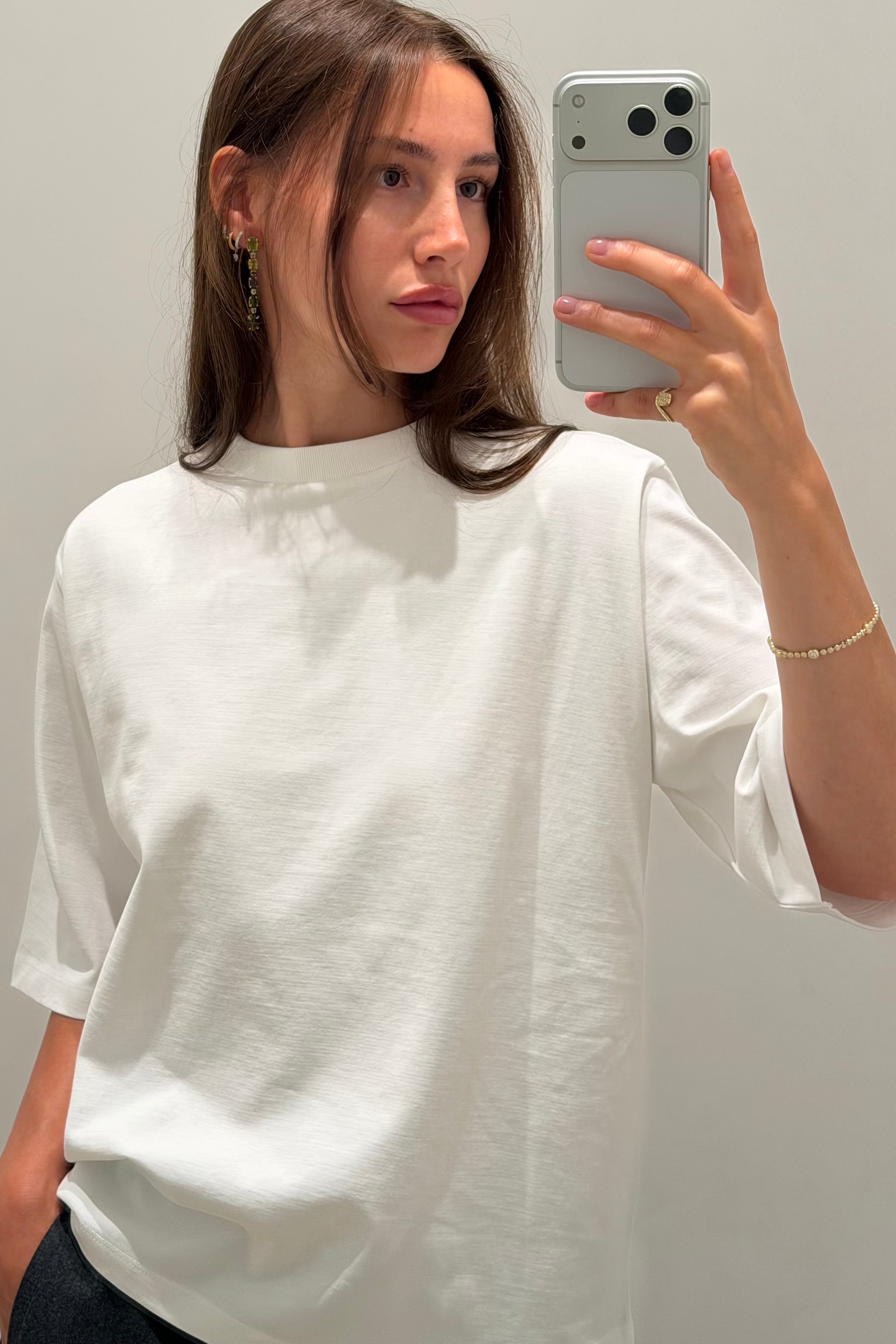 OVERSIZED COTTON SILK T-SHIRT