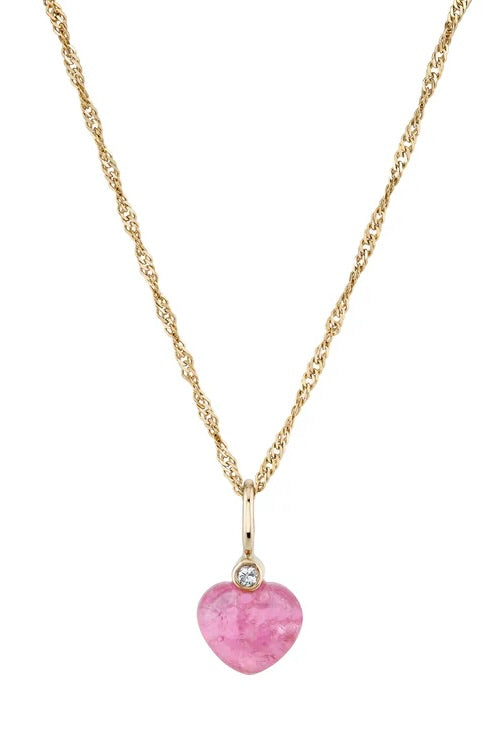 CARVED TOURMALINE SWEETHEART CHARM