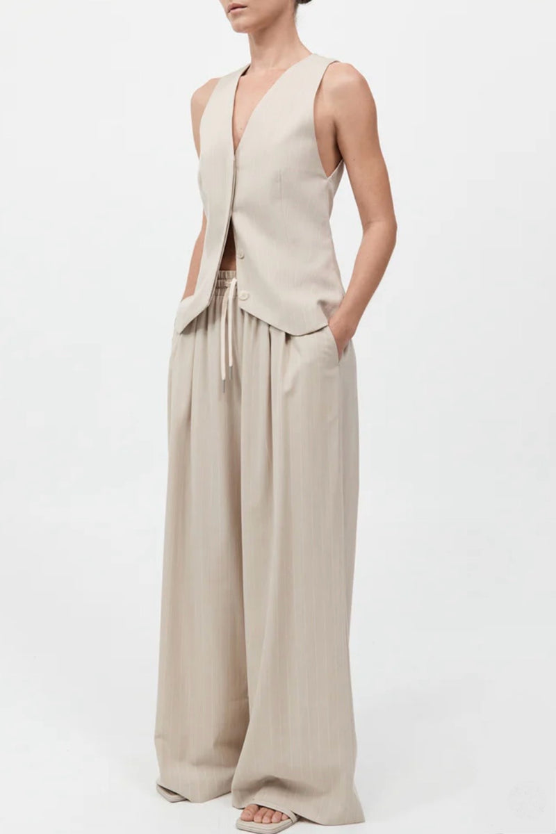 PINSTRIPE DRAWSTRING PANTS