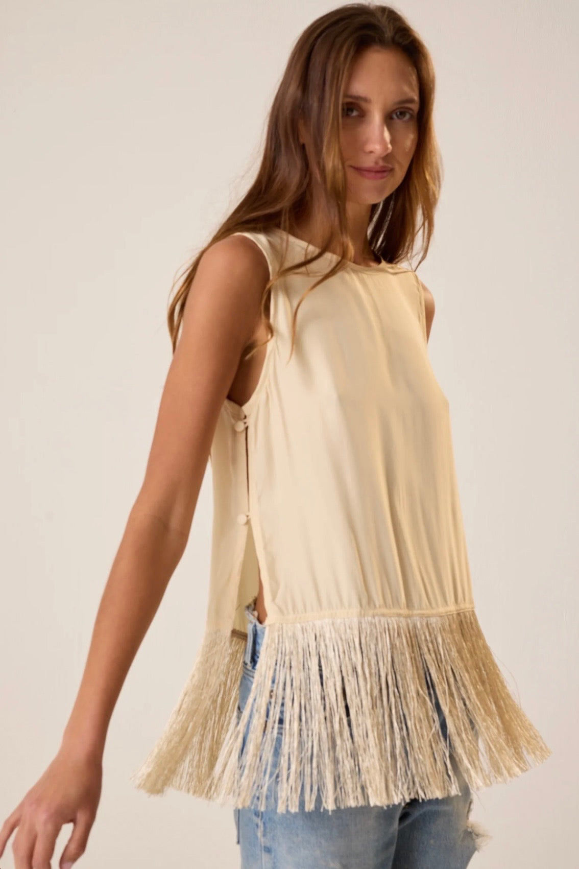 JESSIE FRINGE SILK TOP