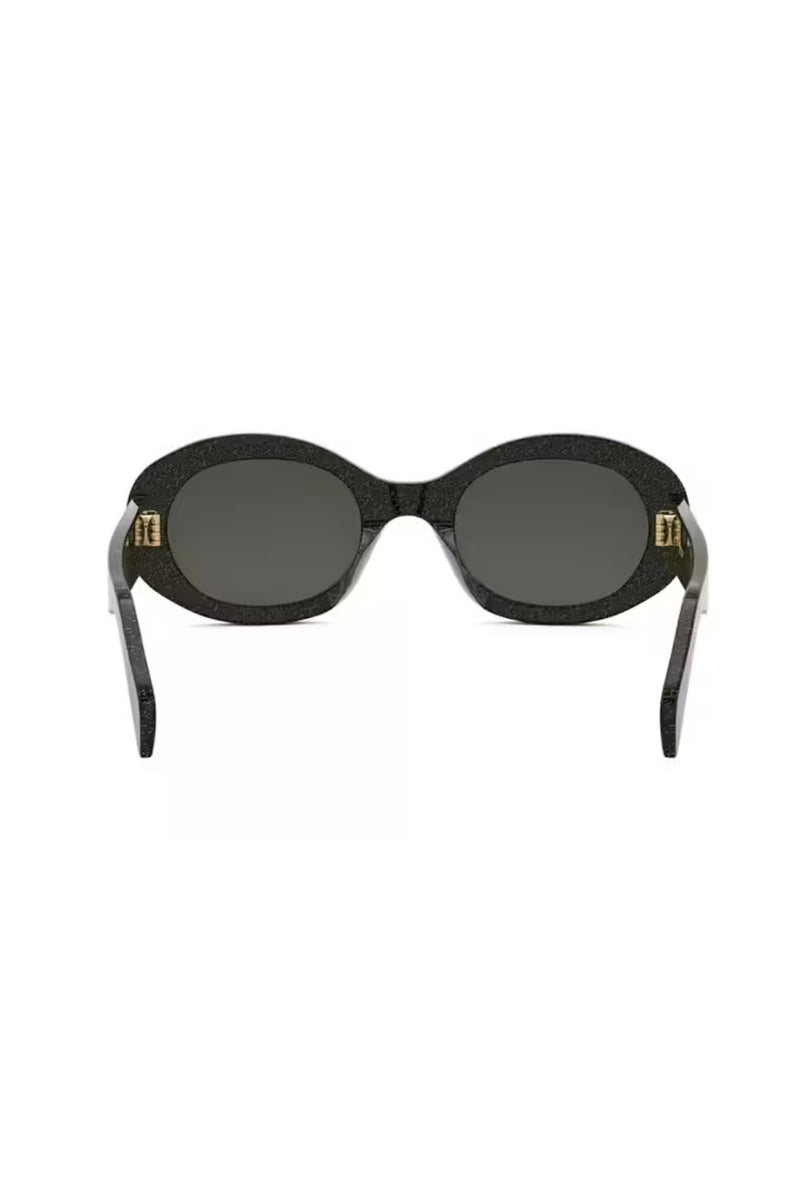 TRIOMPHE OVAL CL40194U IN BLACK CRYSTAL