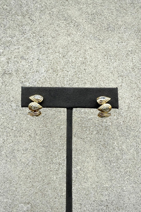 TRIPLE PEAR BEZEL DIAMOND HUGGIES