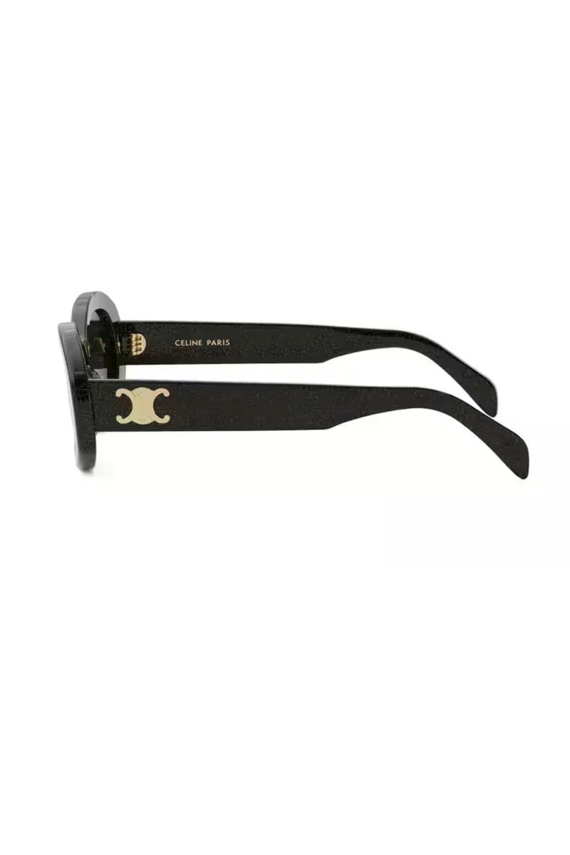 TRIOMPHE OVAL CL40194U IN BLACK CRYSTAL