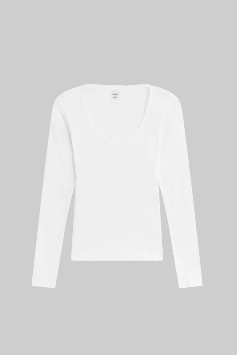 POINTELLE LONG SLEEVE SCCOP NECK