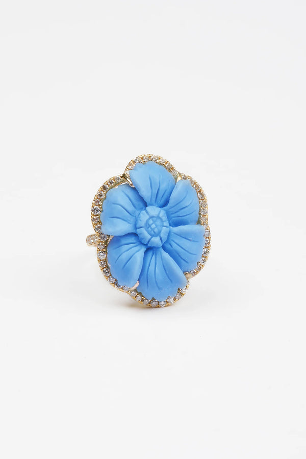 *Marisa Klass Trunkshow* BLUE OPAL CARVED FLOWER RING