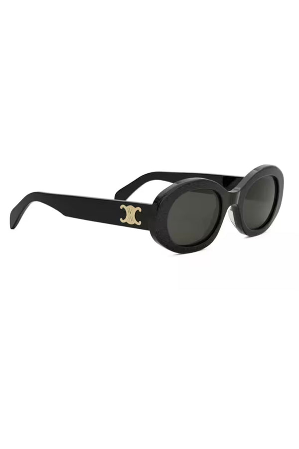 TRIOMPHE OVAL CL40194U IN BLACK CRYSTAL