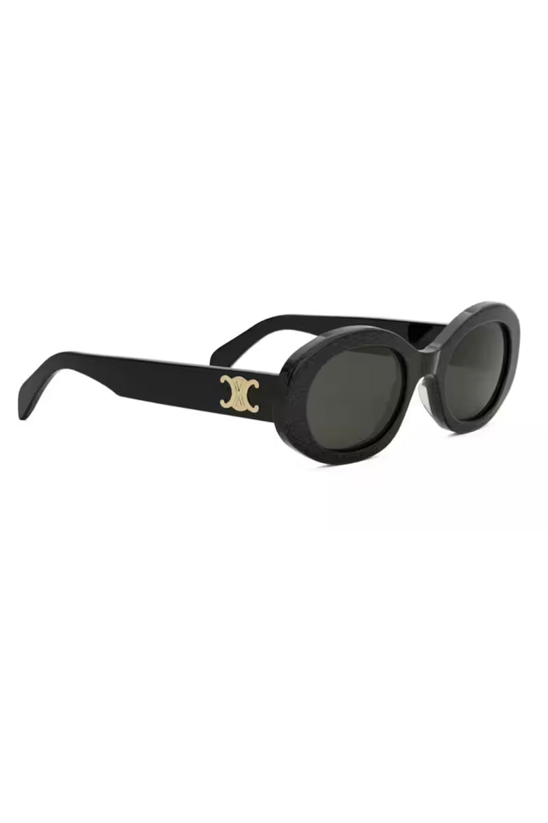 TRIOMPHE OVAL CL40194U IN BLACK CRYSTAL