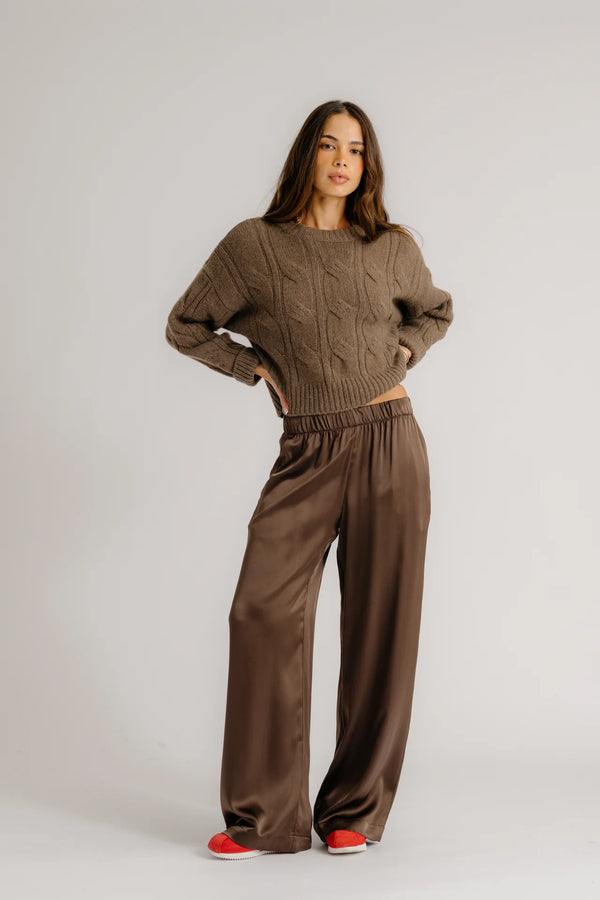 BRYNN WIDE LEG SILK PANT