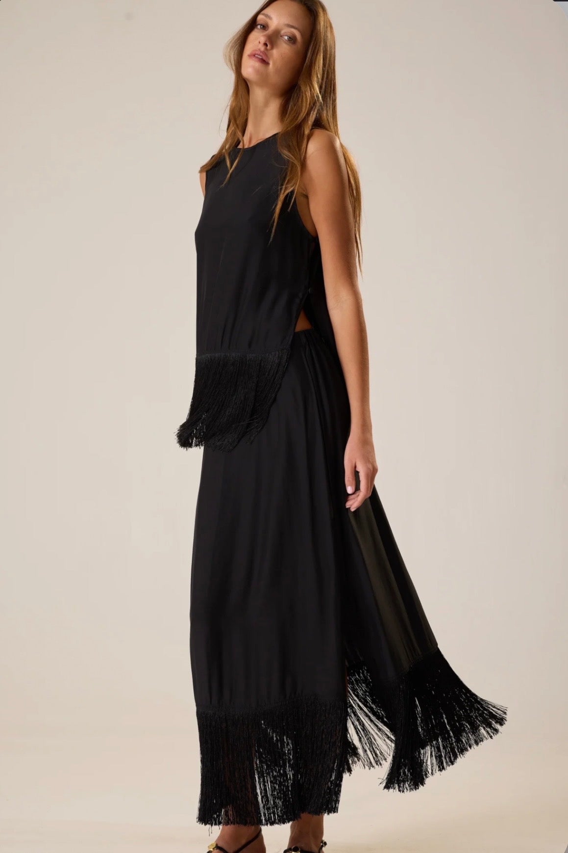 ANITA FRINGE SILK SKIRT