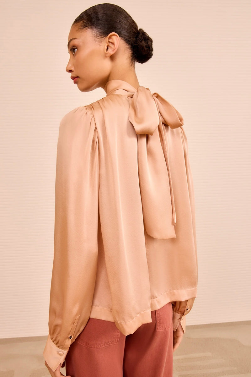 ORNAMENT TIE NECK BLOUSE