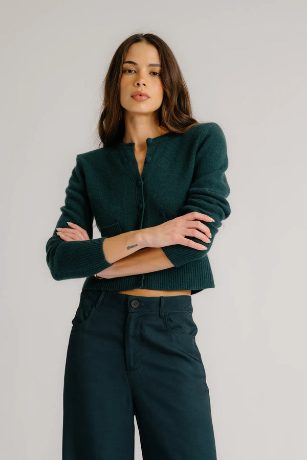 EMILIA SHOULDER PAD CARDIGAN