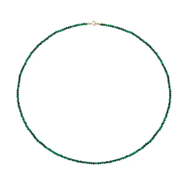 PETITE MALACHITE BEADED NECKLACE