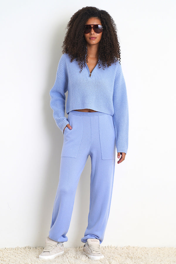 ASPEN CROPPED HALF ZIP SWEATER