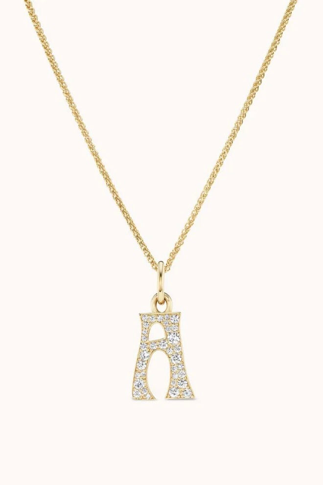 Pave Initial Charm "A"