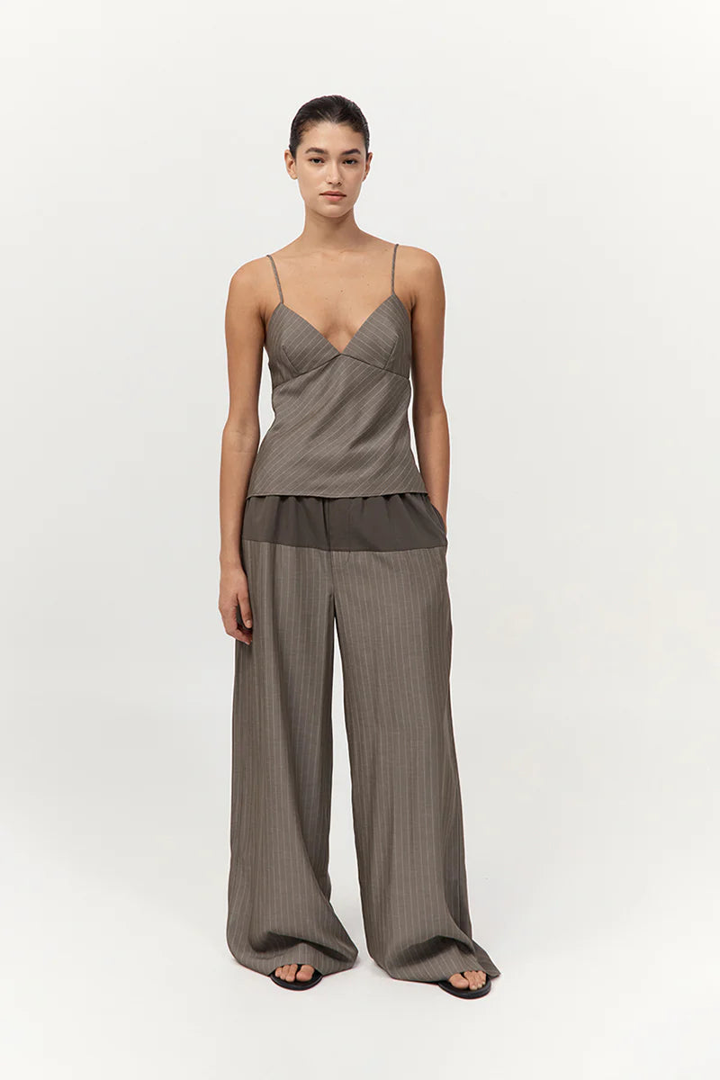 PANTALON DÉCONTRACTÉ À SURPIQÛRES
