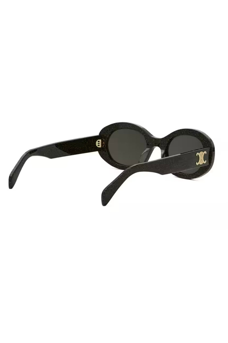 TRIOMPHE OVAL CL40194U IN BLACK CRYSTAL
