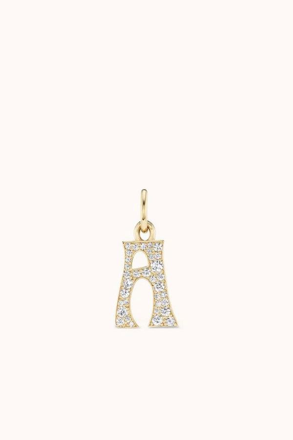 Pave Initial Charm "A"