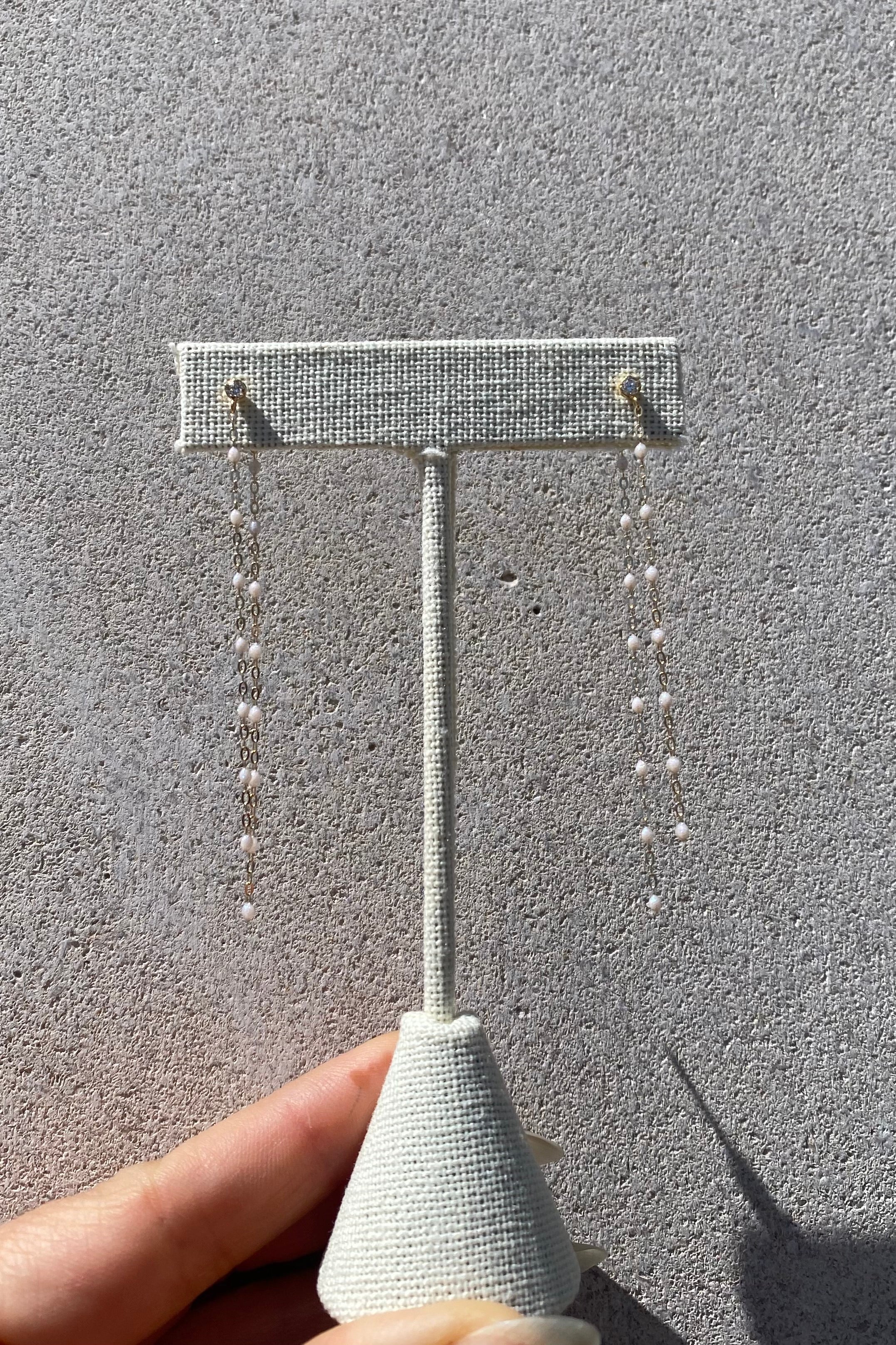 CLASSIC DIAMOND DANCING EARRINGS IN OPAL