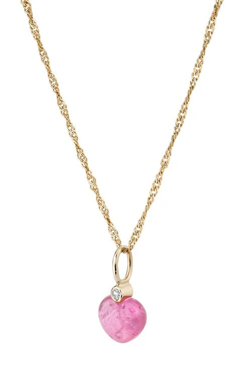 CARVED TOURMALINE SWEETHEART CHARM