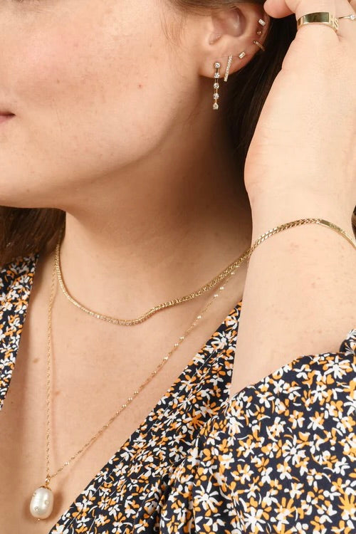 DIAMOND BAROQUE PEARL DROP PENDANT