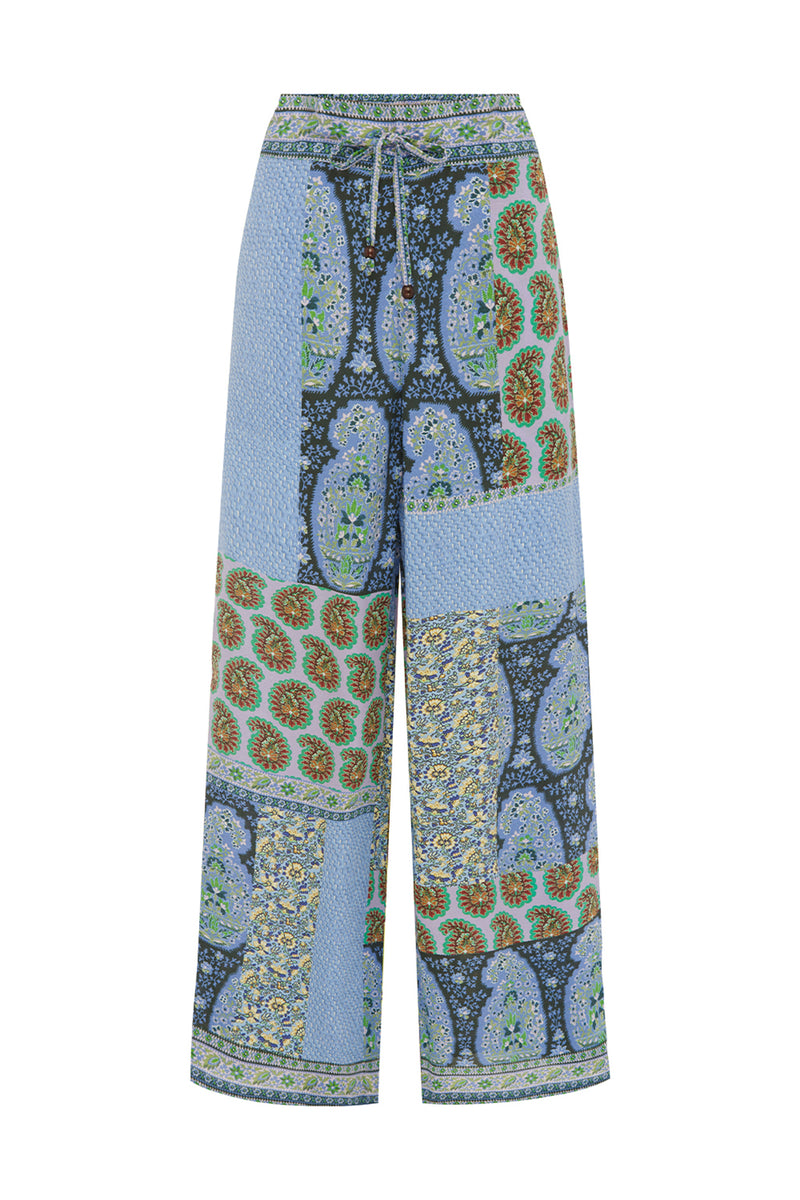 ONDE SILK WIDE LEG PANTS