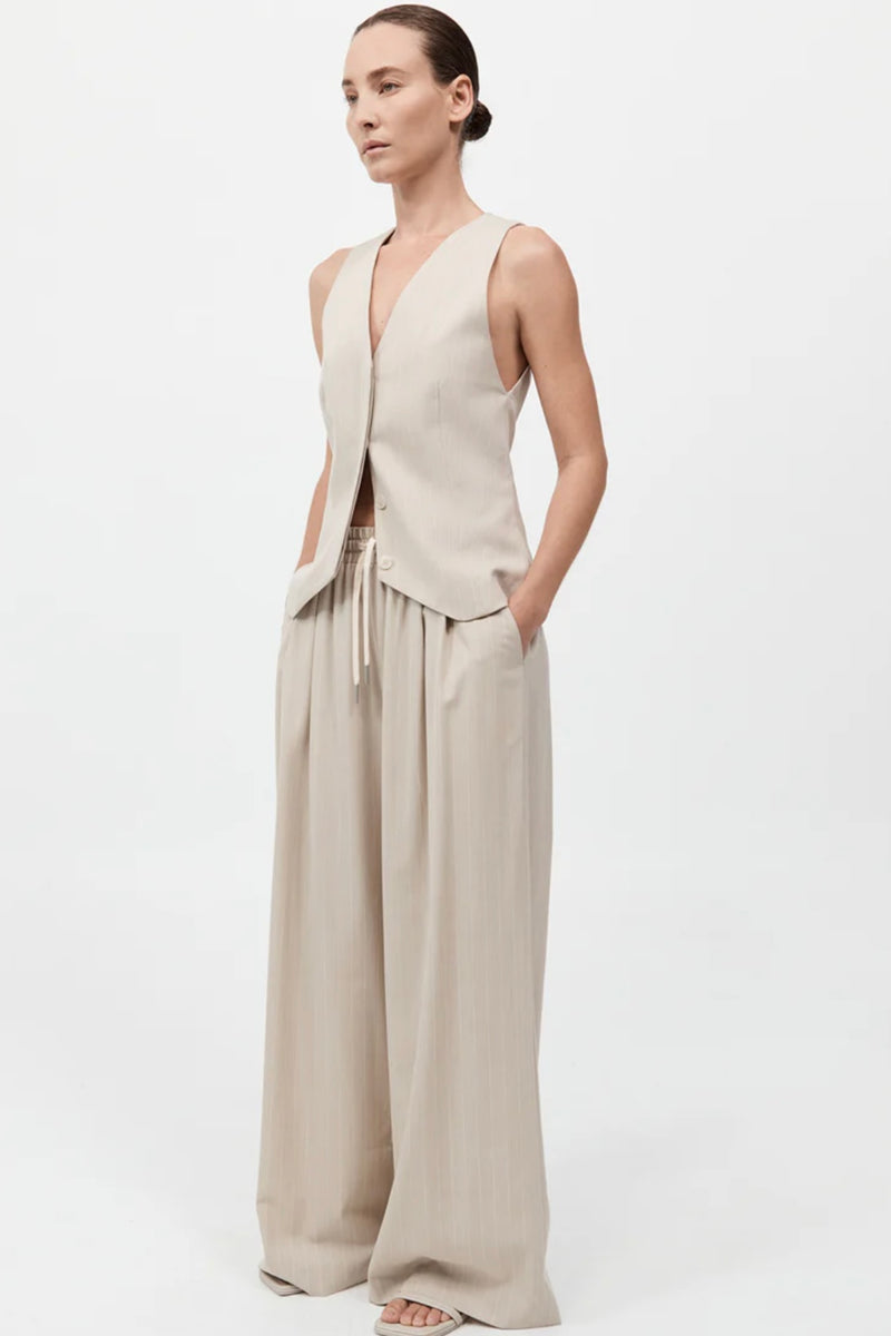 PINSTRIPE DRAWSTRING PANTS