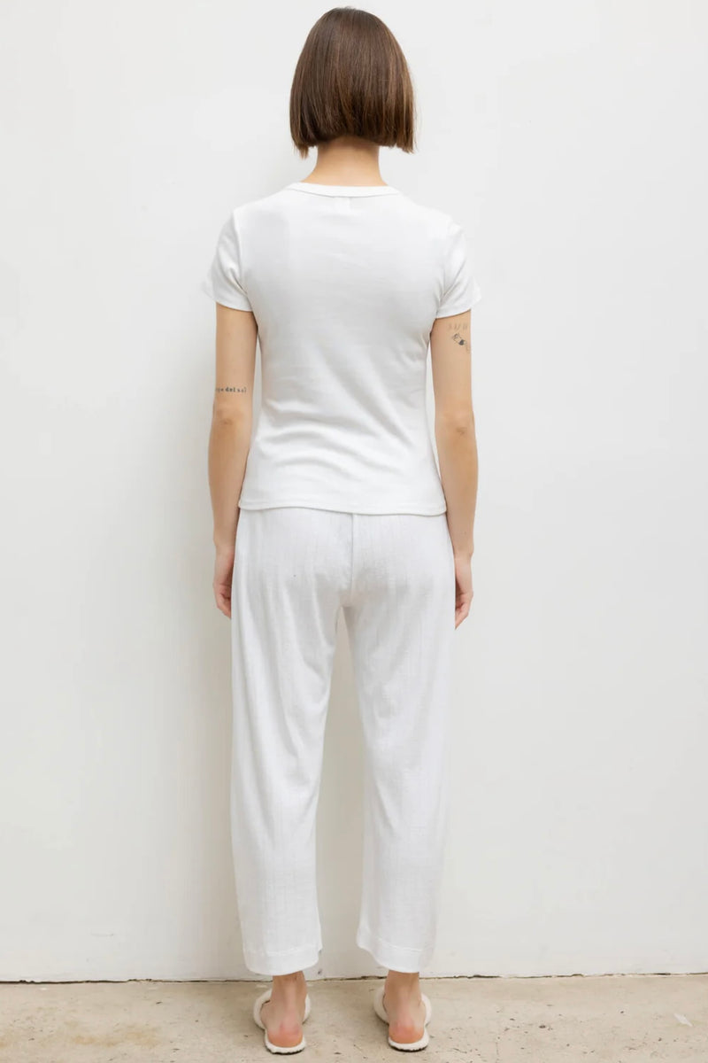 POINTELLE CROP WIDE LEG PANT