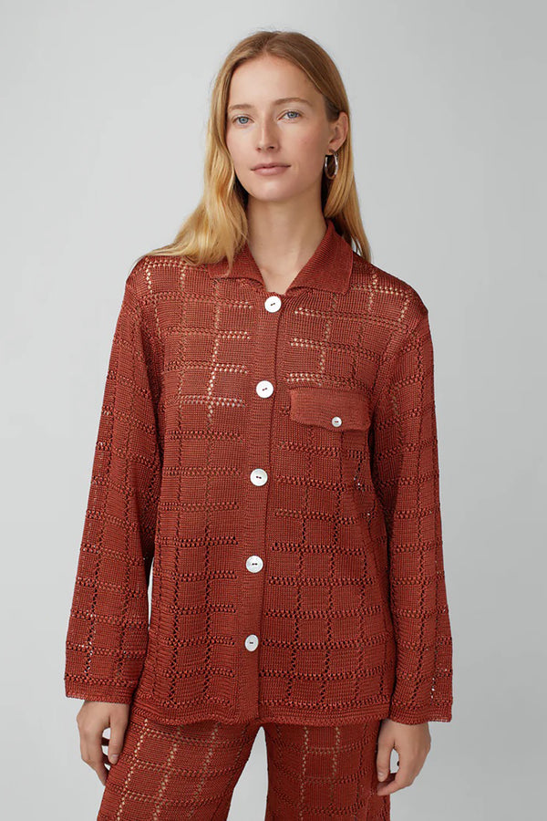 PATCHWORK SHIRT IN CLAY