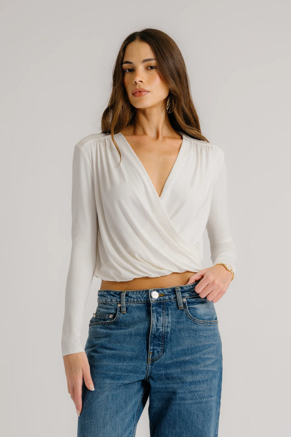 CADIZ GATHERED WRAP SHIRT