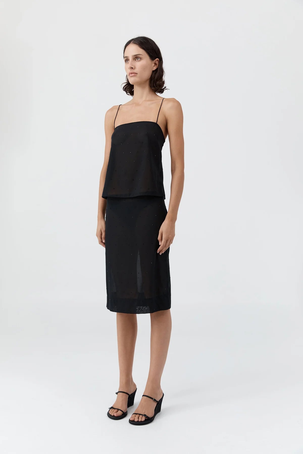 SILK GLASS BEADED CAMI