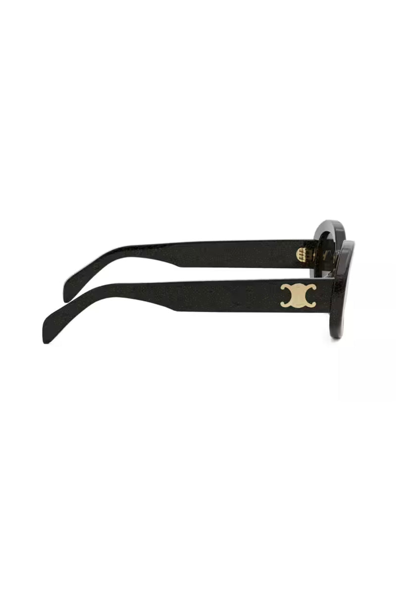 TRIOMPHE OVAL CL40194U IN BLACK CRYSTAL