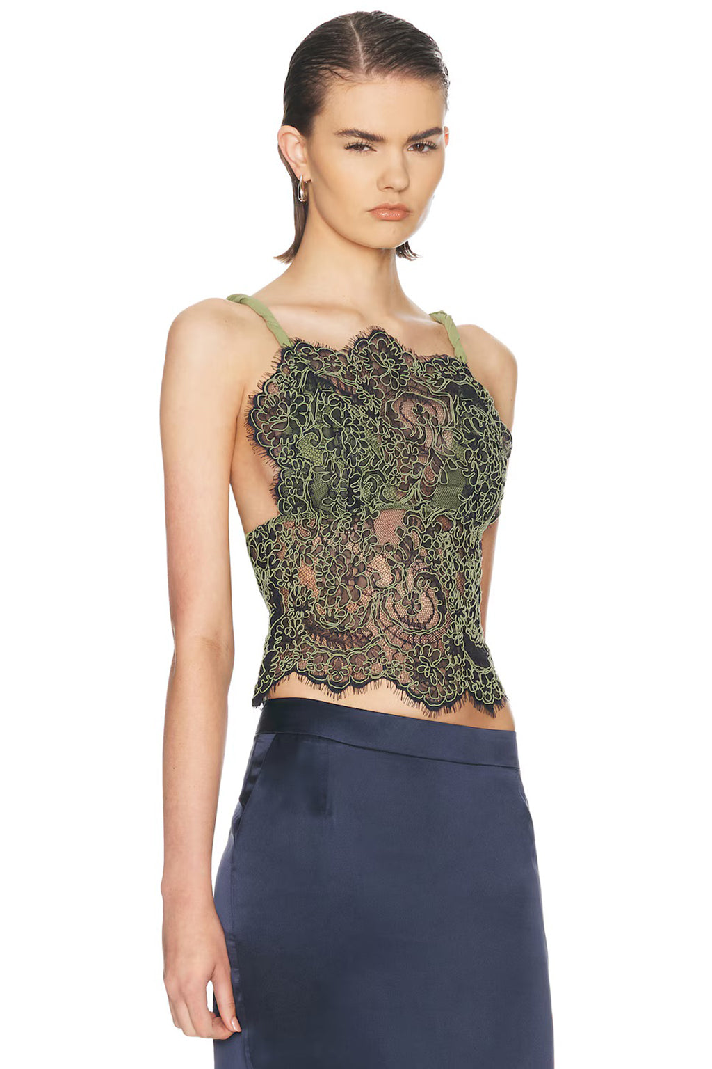 ALUNA LACE DRAPED TOP