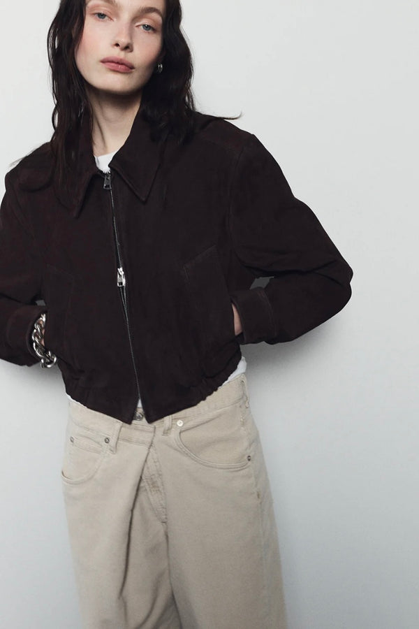 NAHLA CROPPED SUEDE JACKET