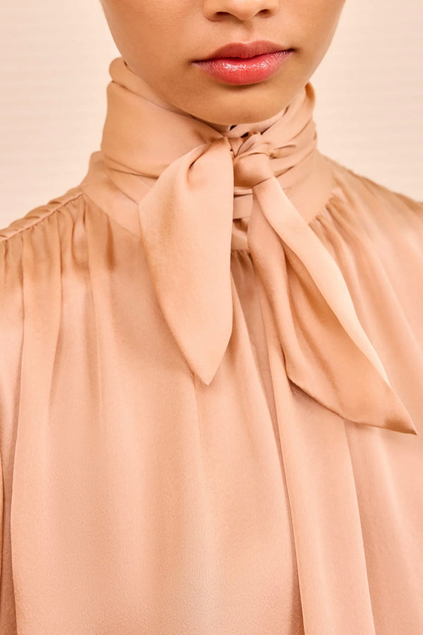 ORNAMENT TIE NECK BLOUSE