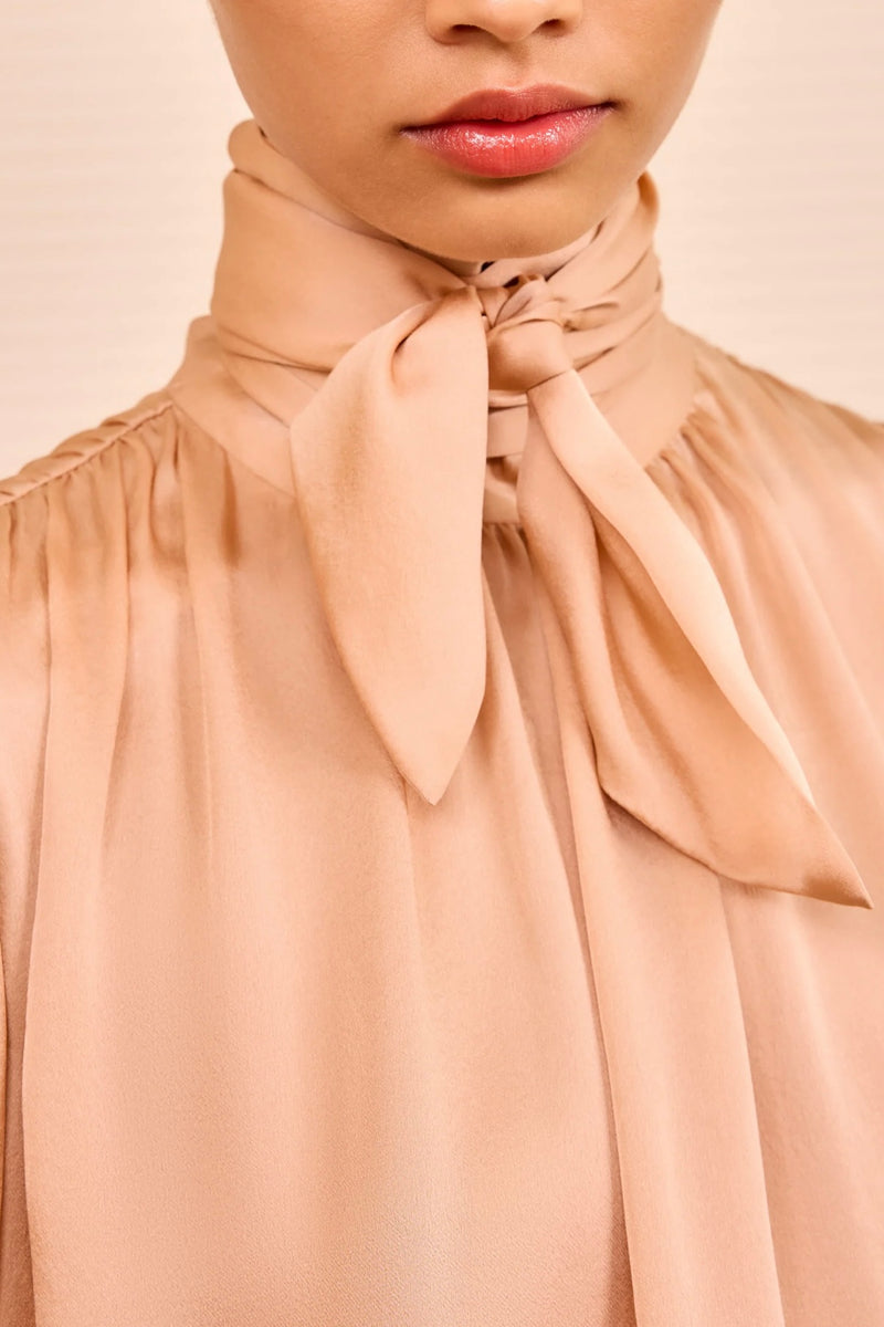 ORNAMENT TIE NECK BLOUSE