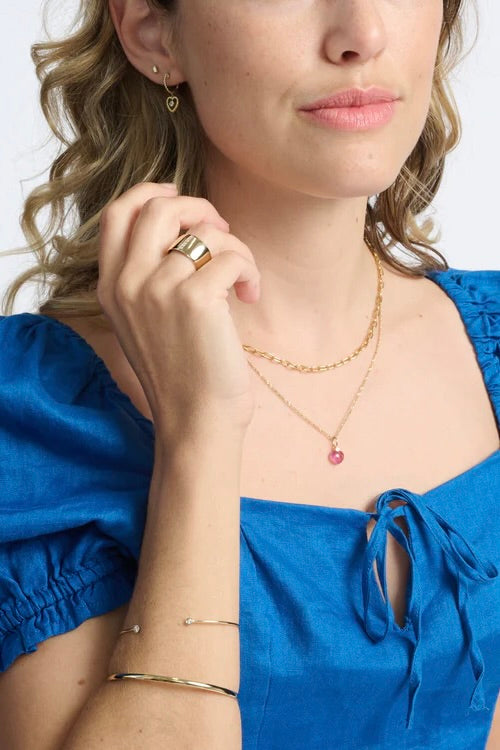 CARVED TOURMALINE SWEETHEART CHARM