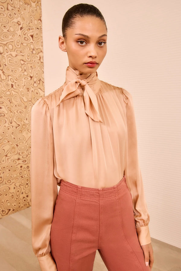 ORNAMENT TIE NECK BLOUSE