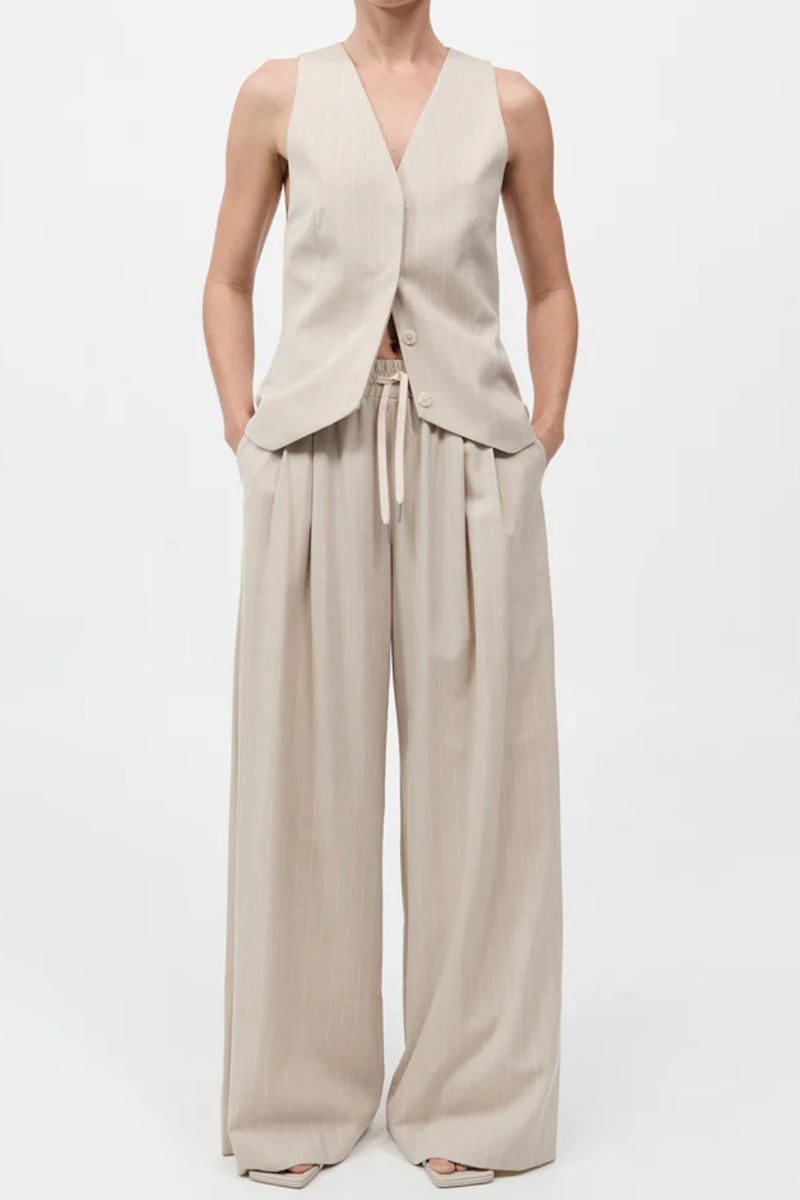 PINSTRIPE DRAWSTRING PANTS