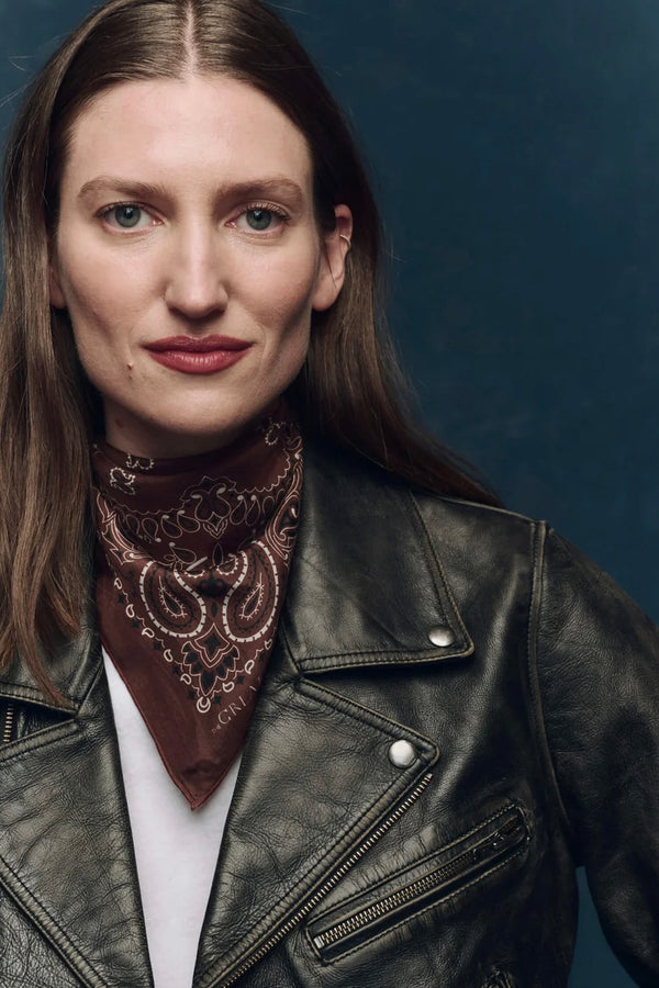 THE SILK BANDANA IN CHOCOLATE