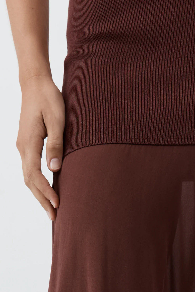 SHEER SILK CIRCLE HEM DRESS