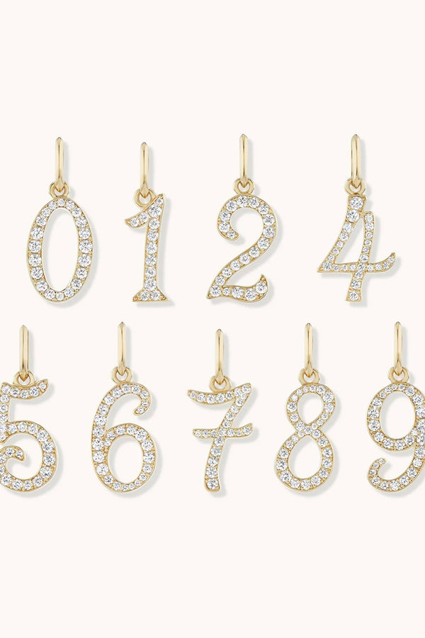 PAVE NUMBER CHARM #7