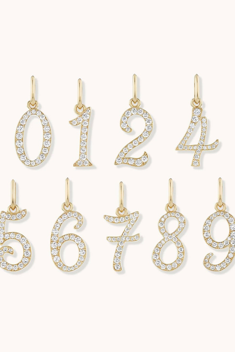 PAVE NUMBER CHARM #7