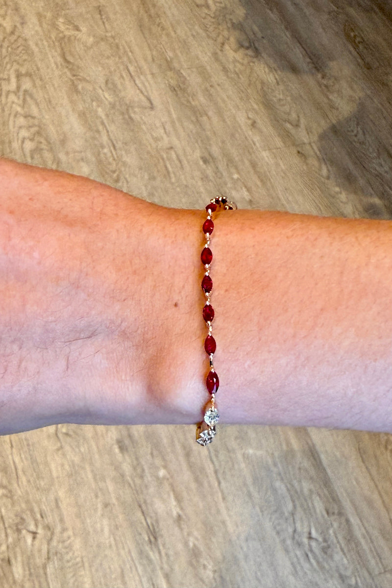 MARQUISE RUBY & DIAMOND BRACELET