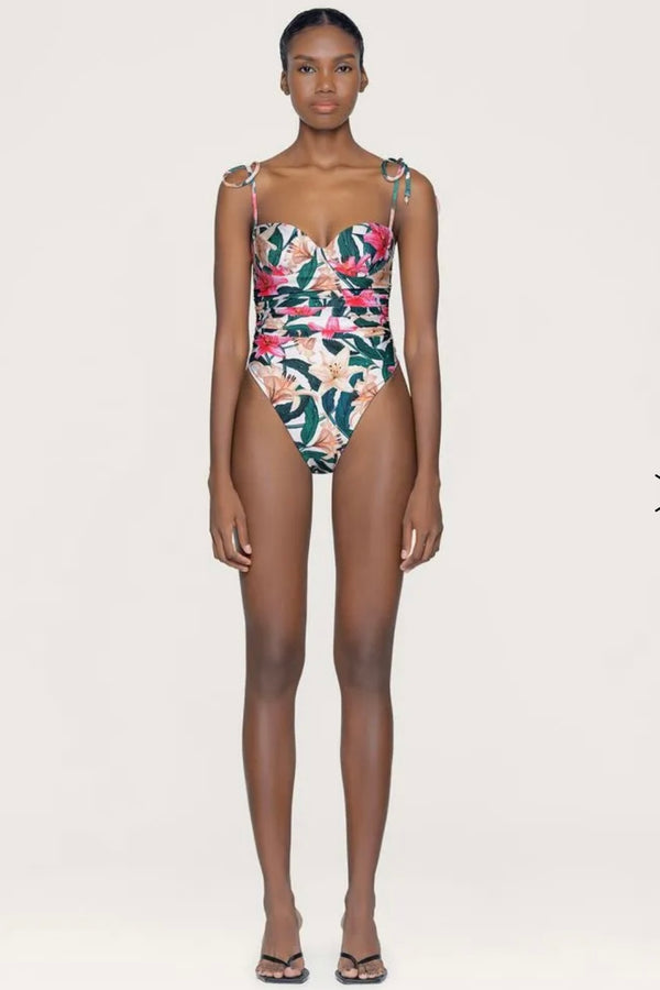 RÁBANO ROCIO EMBROIDERED ONE-PIECE SWIMSUIT