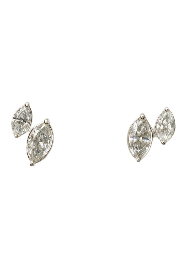 CLAW-SET DOUBLE MARQUISE DIAMOND DROPS